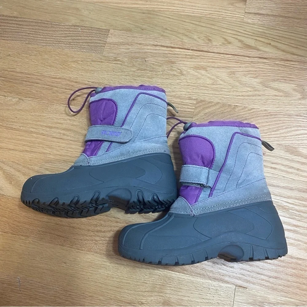 Sporto Winter Snow Boots Sz 13 Purple Gray Insulated Kids Girls Youth